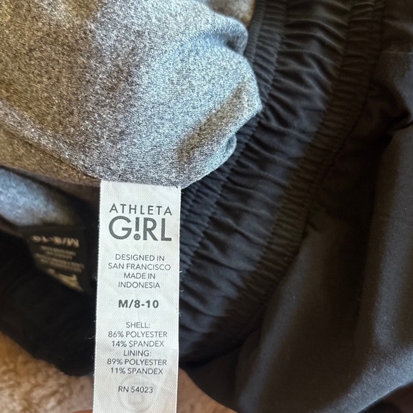 Athleta Girl Black Joggers Performance Pants Drawstring Size M 8-10 - Picture 8 of 8